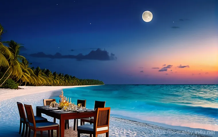 몰디브 나이트 라이프 - Here are three detailed image prompts in English, designed to be suitable for a 15+ audience and avo...