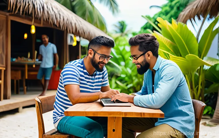 몰디브 사무용 호텔 - **Prompt:** A serene, professional woman in her late 20s to early 30s, dressed in stylish yet comfor...