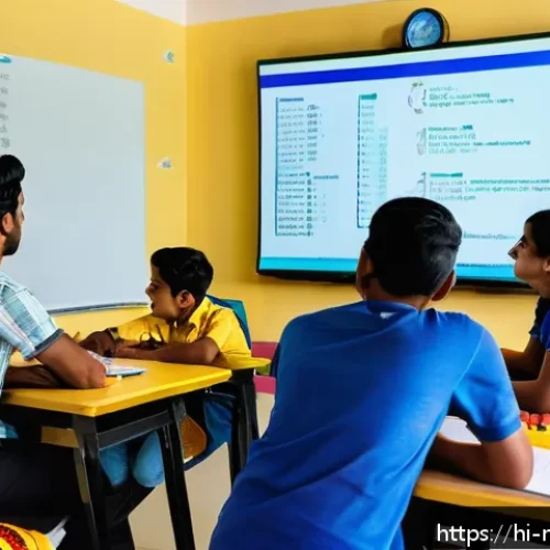 Home 32 몰디브 디베히 배우기 - A vibrant classroom scene in the Maldives featuring a diverse group of young adults learning Divehi ...