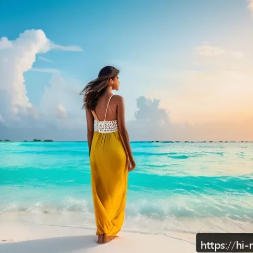 Home 17 몰디브 사진 촬영 명소 - A stunning photo shoot scene on the pristine Rasdhoo Atoll beach in the Maldives, featuring crystal-...
